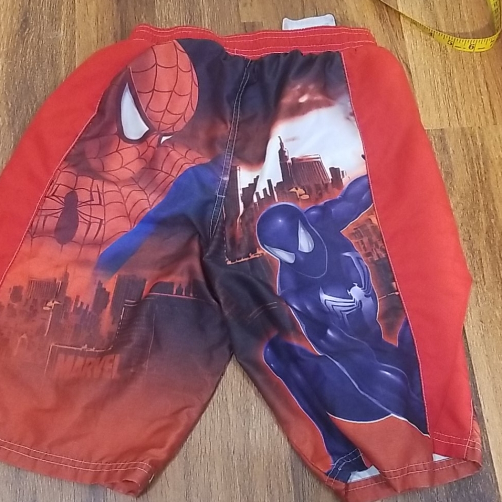 Spiderman swim shorts. The pants are obvious for a